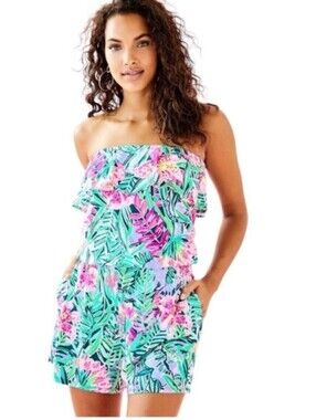 EUC Lilly Pulitzer Anja Romper In Slathouse Soiree